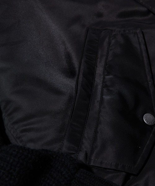 glamb（グラム）の「Multi Fabric Military JKT / マルチファブリックミリタリージャケット（ミリタリージャケット・メンズ・ブラック/カーキ・S/L/M）」の12枚目の写真