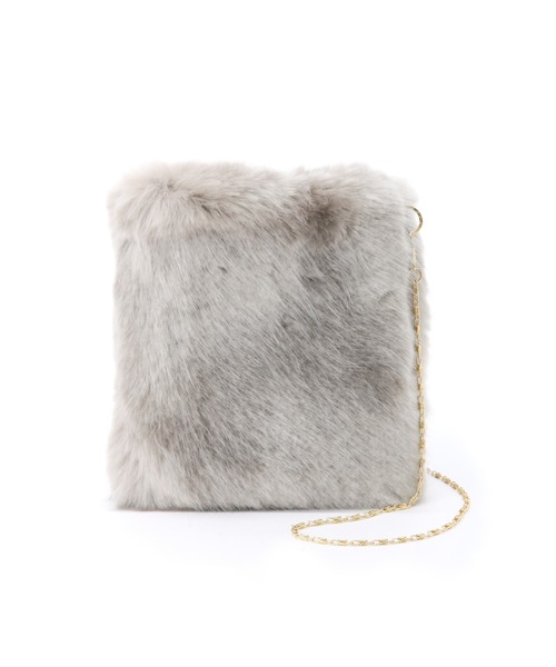 human woman（ヒューマンウーマン）の「◆【HELEN MOORE】ファーポシェット（ハンドバッグ・レディース・グレー/ライトベージュ・ﾌﾘ-）」の8枚目の写真