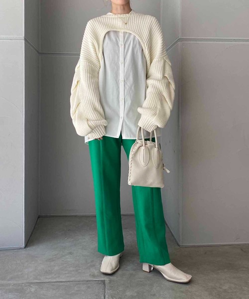 CAPRICIEUX LE&#39;MAGE - 完売商品　〈セットアイテム〉シャツSETショートニット CAPRICIEUX LE'MAGE（カプリシューレマージュ）の「〈セット