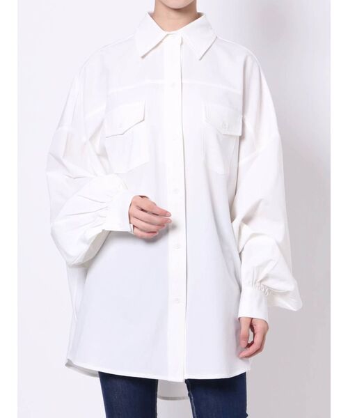 GYDA（ジェイダ）の「オーバーサイズシャツ（シャツ/ブラウス・レディース・オフホワイト/カーキ・FREE）」の13枚目の写真