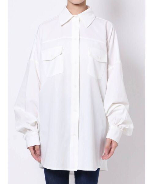 GYDA（ジェイダ）の「オーバーサイズシャツ（シャツ/ブラウス・レディース・オフホワイト/カーキ・FREE）」の12枚目の写真