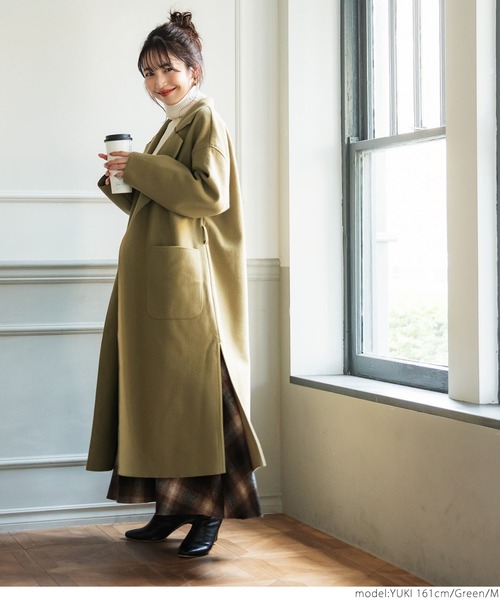 coca（coca）（コカ）の「＼新色登場／フェイクウールガウンコート（その他アウター・レディース・ブルー/アイボリー/グリーン/グレー系その他/ピンク・L/M）」の11枚目の写真