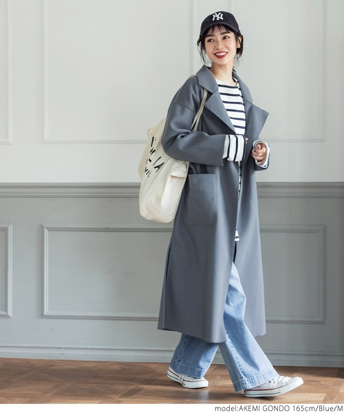 coca（coca）（コカ）の「＼新色登場／フェイクウールガウンコート（その他アウター・レディース・ブルー/アイボリー/グリーン/グレー系その他/ピンク・L/M）」の14枚目の写真