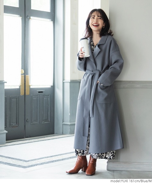 coca（coca）（コカ）の「＼新色登場／フェイクウールガウンコート（その他アウター・レディース・ブルー/アイボリー/グリーン/グレー系その他/ピンク・L/M）」の17枚目の写真