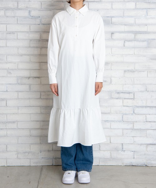 WEGO（ウィゴー）の「WEGO/裾ティアードロングワンピース（ワンピース・レディース・ホワイト/その他1・FREE）」の9枚目の写真