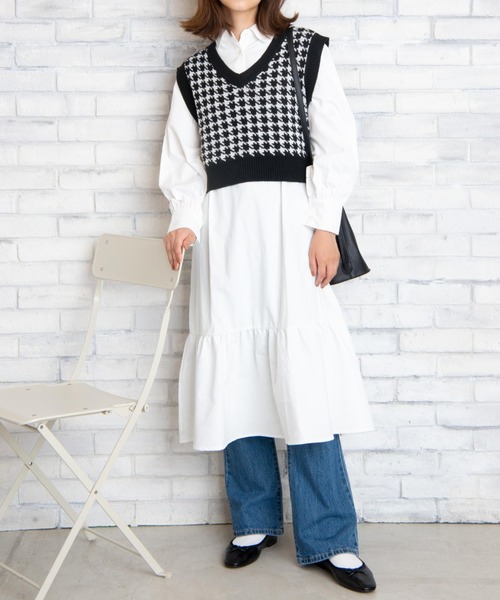 WEGO（ウィゴー）の「WEGO/裾ティアードロングワンピース（ワンピース・レディース・ホワイト/その他1・FREE）」の3枚目の写真