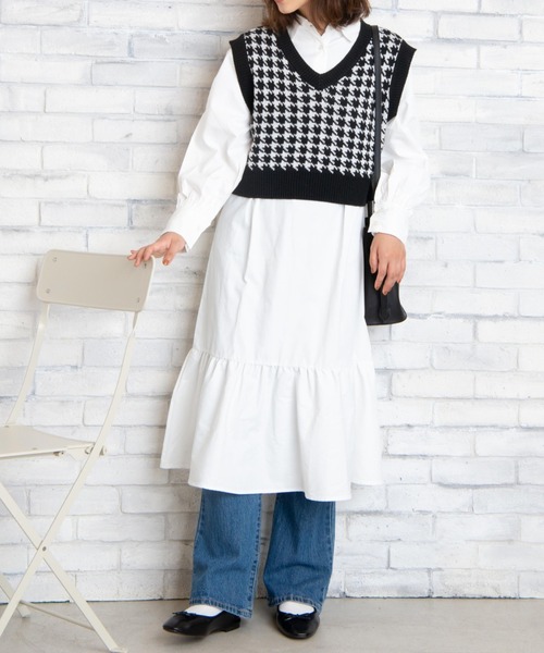 WEGO（ウィゴー）の「WEGO/裾ティアードロングワンピース（ワンピース・レディース・ホワイト/その他1・FREE）」の4枚目の写真