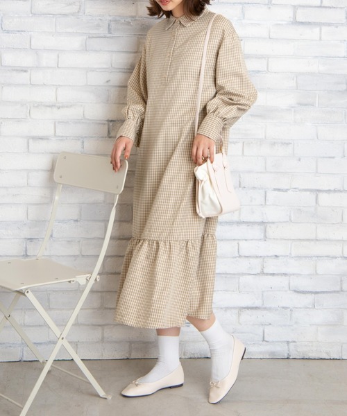 WEGO（ウィゴー）の「WEGO/裾ティアードロングワンピース（ワンピース・レディース・ホワイト/その他1・FREE）」の8枚目の写真