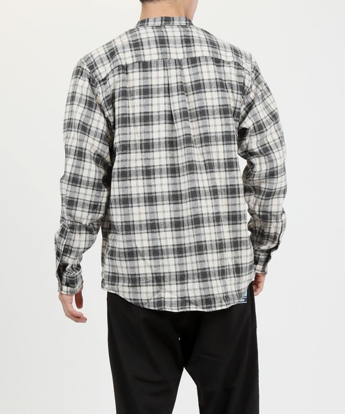 TopIsm（トップイズム）の「バンドカラー長袖ネルチェックシャツ（シャツ/ブラウス・メンズ・ホワイト/ブラック/ブラウン/グレー/ブラック系その他・LL/M/L）」の13枚目の写真