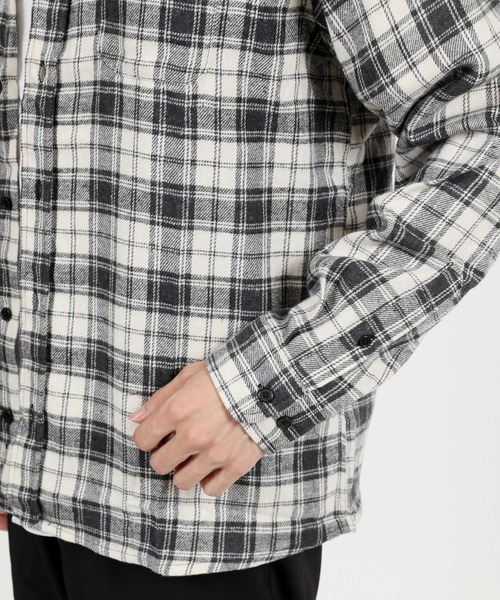 TopIsm（トップイズム）の「バンドカラー長袖ネルチェックシャツ（シャツ/ブラウス・メンズ・ホワイト/ブラック/ブラウン/グレー/ブラック系その他・LL/M/L）」の9枚目の写真