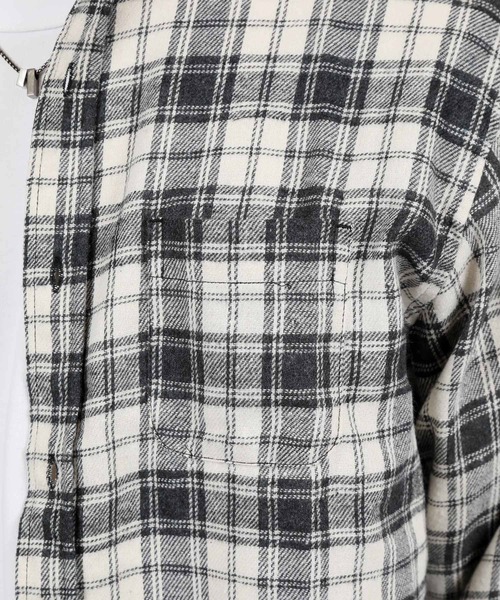 TopIsm（トップイズム）の「バンドカラー長袖ネルチェックシャツ（シャツ/ブラウス・メンズ・ホワイト/ブラック/ブラウン/グレー/ブラック系その他・LL/M/L）」の14枚目の写真