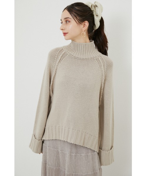 rienda（リエンダ）の「＃ラテニット（ニット/セーター・レディース・ホワイト/ブラック/ライトベージュ/キャメル/ピンク・FREE）」の3枚目の写真