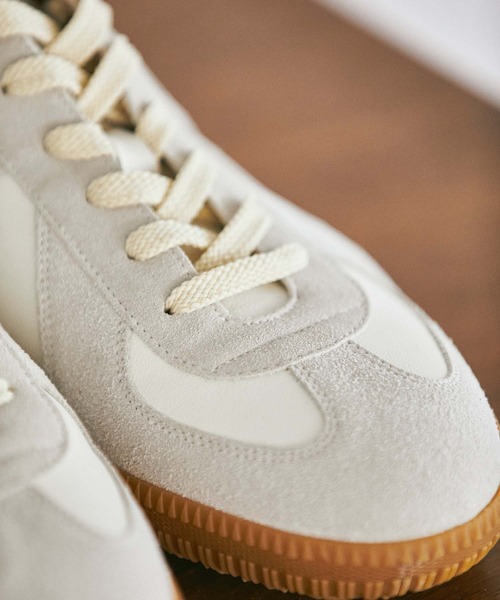 nowm(ノウム)の「【nowm】GERMAN TRAINER VINTAGE LIKE / ジャーマントレーナー ヴィンテージライク(スニーカー・メンズ・ホワイト・S/M/L)」の4枚目の写真