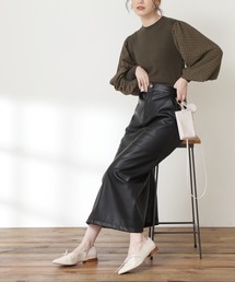 N.（N. Natural Beauty Basic） | 【S Size Line】◆フェイクレザーロングスカート(スカート)