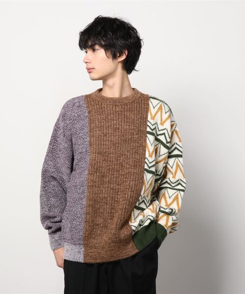 MR.GENTLEMAN（ミスタージェントルマン）の「MIX PATTERNED KNIT（ニット/セーター・メンズ・A・SMALL/MEDIUM/LARGE）」の8枚目の写真