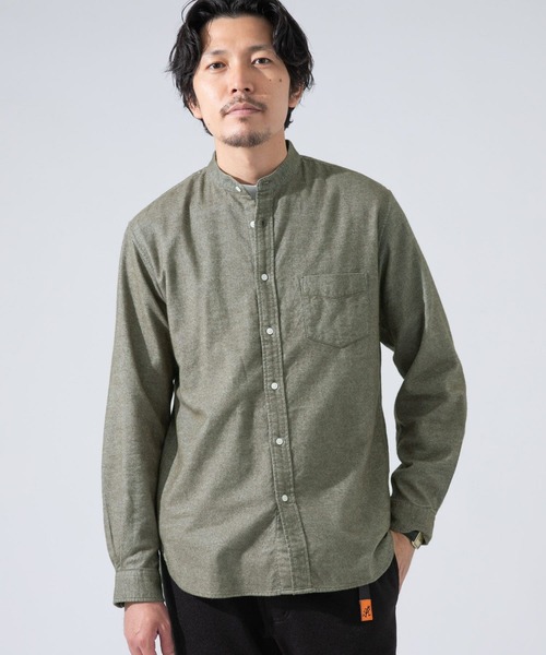 URBAN RESEARCH ROSSO MEN（アーバンリサーチロッソメン）の「『一部WEB限定カラー』『抗菌』ハイパフォーマンスフランネルバンドカラーシャツ（シャツ/ブラウス・メンズ・ブラウン系その他/グレー/カーキ/オレンジ/ブラック/アイボリー/ネイビー・SMALL/LARGE/MEDIUM/X-LARGE）」の6枚目の写真