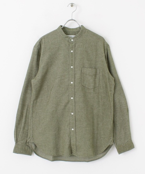 URBAN RESEARCH ROSSO MEN（アーバンリサーチロッソメン）の「『一部WEB限定カラー』『抗菌』ハイパフォーマンスフランネルバンドカラーシャツ（シャツ/ブラウス・メンズ・ブラウン系その他/グレー/カーキ/オレンジ/ブラック/アイボリー/ネイビー・SMALL/LARGE/MEDIUM/X-LARGE）」の9枚目の写真