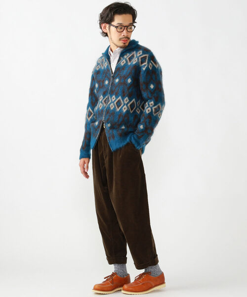 BEAMS PLUS(ビームスプラス)の「BEAMS PLUS / ジオメトリック ジャカード ジップ ニット(ニット/セーター・メンズ・ブルー/ブラウン・LARGE/X-LARGE/SMALL/MEDIUM)」の5枚目の写真