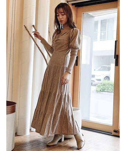 dazzlin（ダズリン）の「2WAYツイストデザインニットワンピース（ワンピース・レディース・ブラック/ベージュ/ブルー/グリーン・FREE）」の20枚目の写真