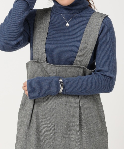 acro（アクロ）の「フィンガーホールタートルリブニット/AC1188（ニット/セーター・レディース・ベージュ/ブラウン/ブルー/カーキ/パープル/アイボリー/グリーン/ブラック/ホワイト・ﾌﾘ-）」の8枚目の写真