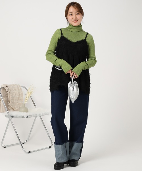 acro（アクロ）の「フィンガーホールタートルリブニット/AC1188（ニット/セーター・レディース・ベージュ/ブラウン/ブルー/カーキ/パープル/アイボリー/グリーン/ブラック/ホワイト・ﾌﾘ-）」の17枚目の写真