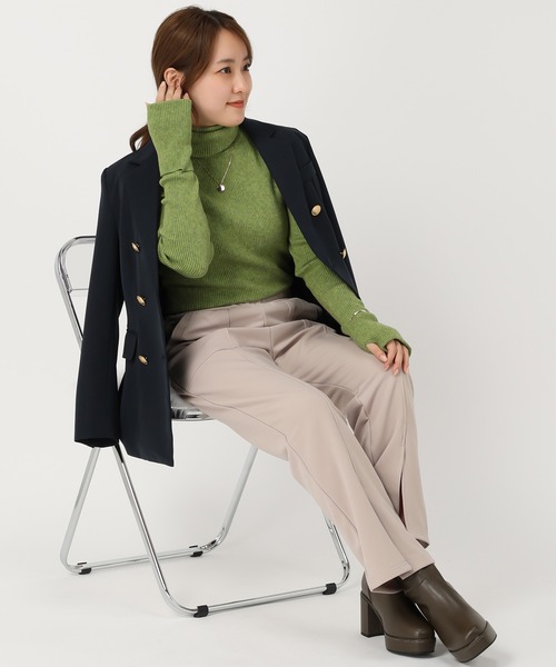 acro（アクロ）の「フィンガーホールタートルリブニット/AC1188（ニット/セーター・レディース・ベージュ/ブラウン/ブルー/カーキ/パープル/アイボリー/グリーン/ブラック/ホワイト・ﾌﾘ-）」の18枚目の写真