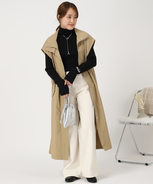 acro（アクロ）の「フィンガーホールタートルリブニット/AC1188（ニット/セーター・レディース・ベージュ/ブラウン/ブルー/カーキ/パープル/アイボリー/グリーン/ブラック/ホワイト・ﾌﾘ-）」の12枚目の写真