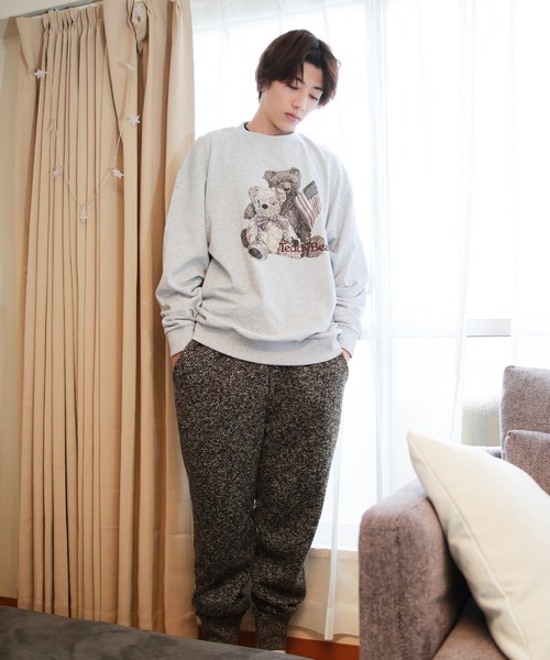 TeddyBear SPORTS BRAND（テディベアスポーツブランド）の「Teddy Bear　テディベア クルーネック 長袖トレーナー（スウェット・メンズ・グリーン/ブラック系その他/グレー系その他/グリーン系その他/スミクロ/アッシュ・M/L）」の10枚目の写真