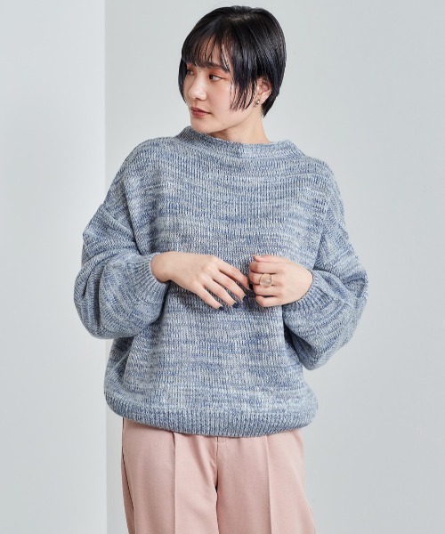 cepo(セポ)の「ハイネック カラーミックスヤーンニット(ニット/セーター・レディース・ピンク/サックスブルー/ブルー/ベージュ・M)」の12枚目の写真