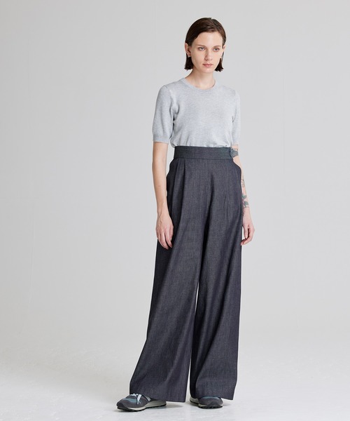 NOISE MAKER（ノイズメーカー）の「ハイウエストデニムワイドパンツ（デニムパンツ・レディース・ブルー/ブラック・36/38）」の3枚目の写真