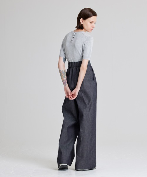 NOISE MAKER（ノイズメーカー）の「ハイウエストデニムワイドパンツ（デニムパンツ・レディース・ブルー/ブラック・36/38）」の5枚目の写真