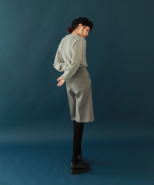 by muni:r（バイ ムニール）の「ハーフ バミューダ ハイウエスト スラックス（スラックス・レディース・ブラック/ブラウン/グレー・SMALL/MEDIUM）」の12枚目の写真