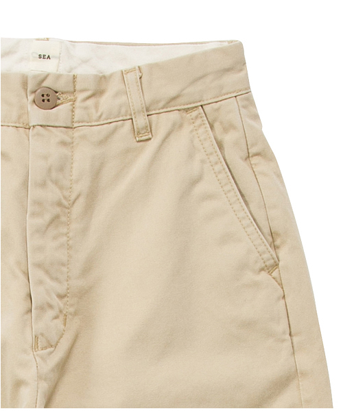 SEA(シー)の「877H VINTAGE ハイライズストレートセルヴィチ尾錠付チノパンツ(チノパンツ・レディース・ベージュ・27inch/26inch/24inch/25inch)」の5枚目の写真