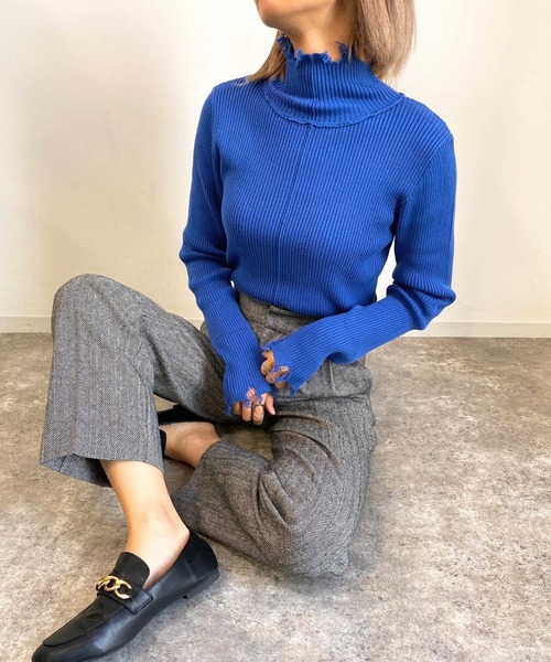 MLI'A（エムリア）の「2Wayダメージハイネックリブニット（ニット/セーター・レディース・オフホワイト/ブラック/グリーン/ブルー/イエロー系その他/レッド/オレンジ・M）」の22枚目の写真