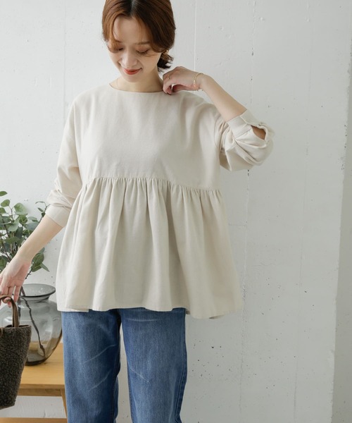 URBAN RESEARCH DOORS(アーバンリサーチドアーズ)の「コットン切替ギャザーブラウス(シャツ/ブラウス・レディース・チャコールグレー/ナチュラル・ONE)」の21枚目の写真