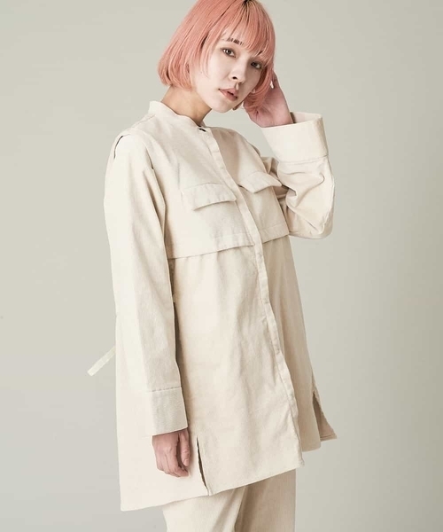 A de a.v.v（アードアー・ヴェ・ヴェ）の「（SET UP対応）バックリボンコーデュロイシャツ（シャツ/ブラウス・レディース・アイボリー/ブラウン・39）」の3枚目の写真