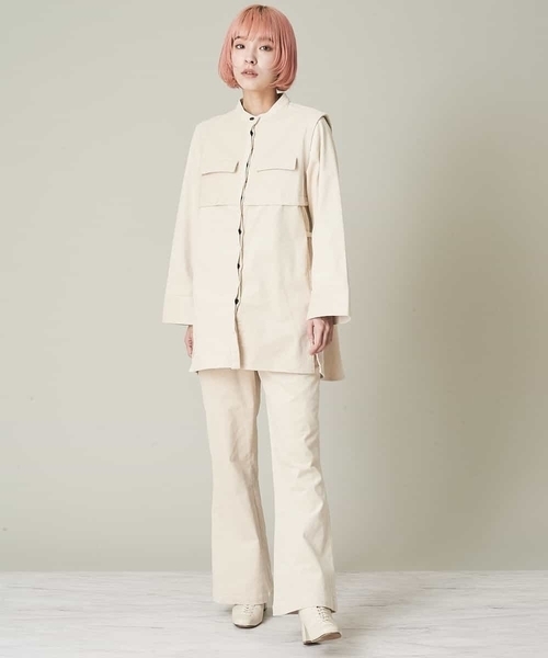 A de a.v.v（アードアー・ヴェ・ヴェ）の「（SET UP対応）バックリボンコーデュロイシャツ（シャツ/ブラウス・レディース・アイボリー/ブラウン・39）」の5枚目の写真