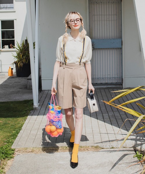 forksy.（フォルクシー）の「【forksy.】半そでポロニットプルオーバー（ポロシャツ・レディース・ブラック/ネイビー/ピンク/オレンジ/グリーン/アイボリー/ケリー/コバルトブルー/イエロー/ダークネイビー/オリーブ/ホワイト×ブラック/オレンジ系/レッド/チャコール・FREE）」の18枚目の写真