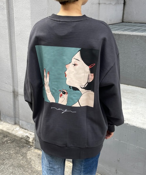 CPCM（シーピーシーエム）の「イラストレーターコラボ/裏毛スウェット（スウェット・メンズ・チャコールグレー/ベージュ/グリーン・MEDIUM/LARGE）」の20枚目の写真