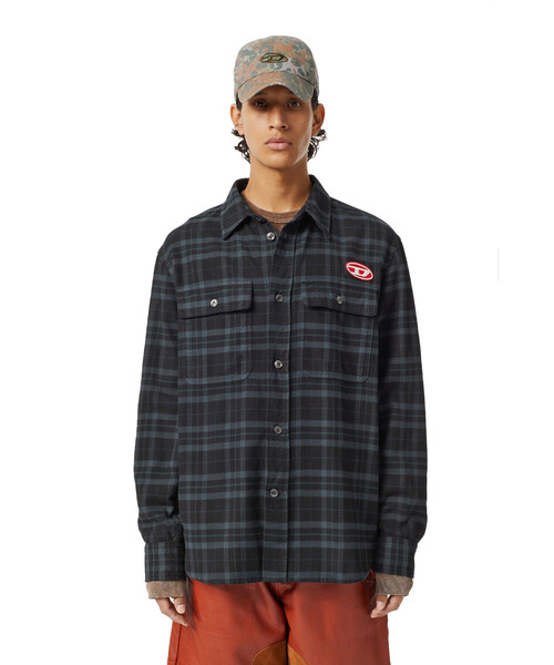 DIESEL(ディーゼル)の「メンズ チェックシャツ ネル素材 サステナブル(シャツ/ブラウス・メンズ・ブラック・SMALL/MEDIUM/LARGE/X-LARGE/XX-LARGE/X-SMALL)」の11枚目の写真