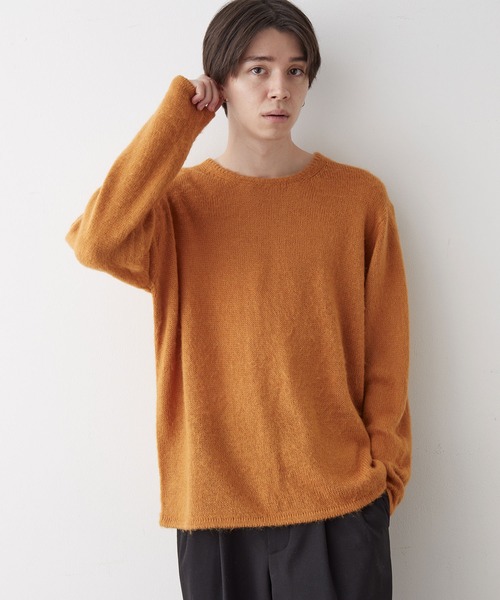 JUNRED（ジュンレッド）の「起毛ニットプルオーバー（ニット/セーター・メンズ・ブルー/キナリ/オレンジ/ミント・LL/M/L）」の4枚目の写真