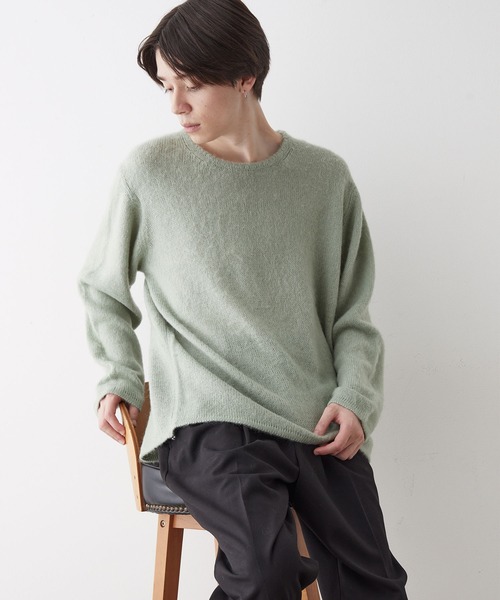 JUNRED（ジュンレッド）の「起毛ニットプルオーバー（ニット/セーター・メンズ・ブルー/キナリ/オレンジ/ミント・LL/M/L）」の9枚目の写真