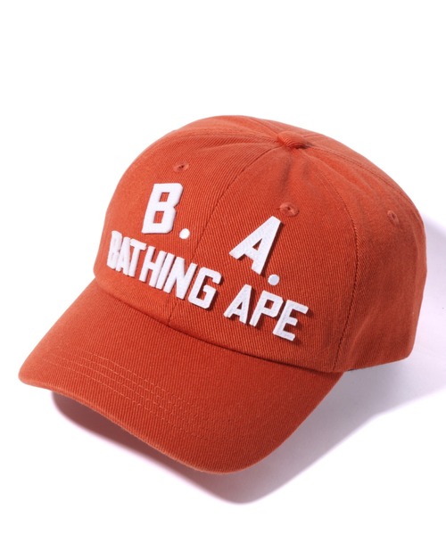 A BATHING APE（アベイシングエイプ）の「B.A. WASHED TWILL CAP M（キャップ・メンズ・ブラック/チャコール/オレンジ・FREE）」の3枚目の写真