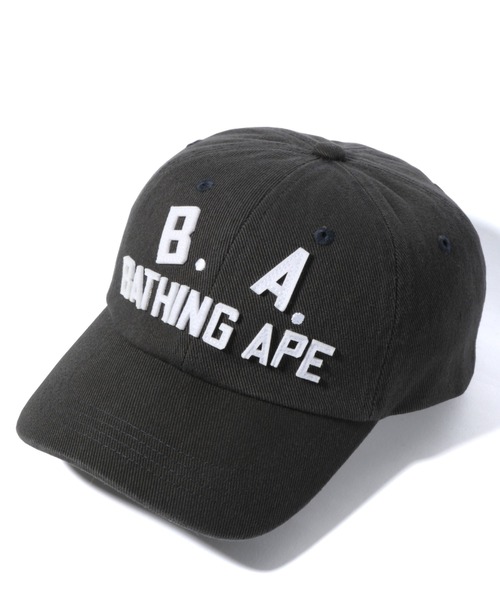 A BATHING APE（アベイシングエイプ）の「B.A. WASHED TWILL CAP M（キャップ・メンズ・ブラック/チャコール/オレンジ・FREE）」の2枚目の写真