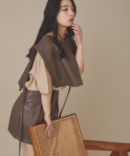 moi tytto（モイテュット）の「フェイクレザーショートパンツ（その他パンツ・レディース・ベージュ/モカ・FREE）」の19枚目の写真