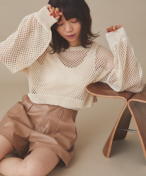 moi tytto（モイテュット）の「フェイクレザーショートパンツ（その他パンツ・レディース・ベージュ/モカ・FREE）」の10枚目の写真