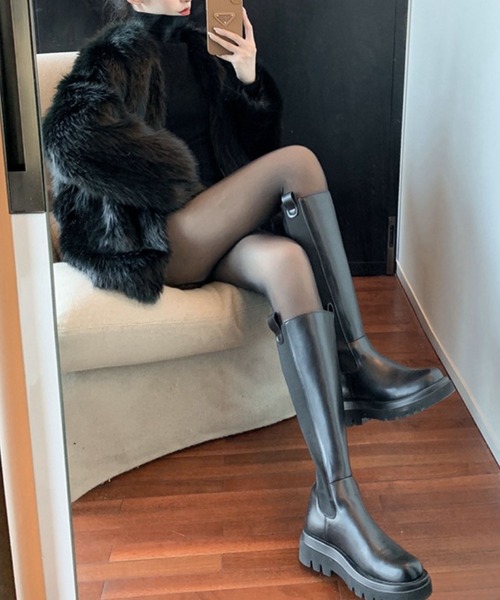 meJane（ミージェーン）の「まるで素肌が透けたあったかレギンス【ZOZOTOWN限定】（レギンス/スパッツ・レディース・ブラック・FREE）」の5枚目の写真