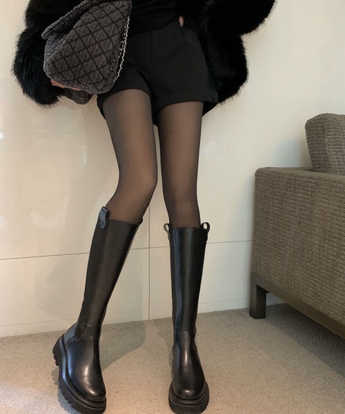 meJane（ミージェーン）の「まるで素肌が透けたあったかレギンス【ZOZOTOWN限定】（レギンス/スパッツ・レディース・ブラック・FREE）」の6枚目の写真