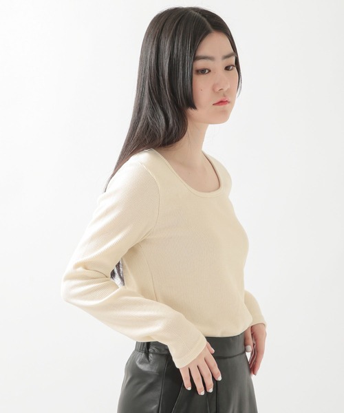 ALAND（エーランド）の「3.3Field Trip／スクエアネックリブ長袖プルオーバー  2271118（Tシャツ/カットソー・レディース・ブラック/ライトグリーン/アイボリー/ライトピンク・FREE）」の16枚目の写真