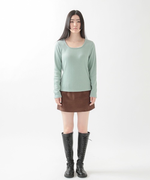 ALAND（エーランド）の「3.3Field Trip／スクエアネックリブ長袖プルオーバー  2271118（Tシャツ/カットソー・レディース・ブラック/ライトグリーン/アイボリー/ライトピンク・FREE）」の10枚目の写真